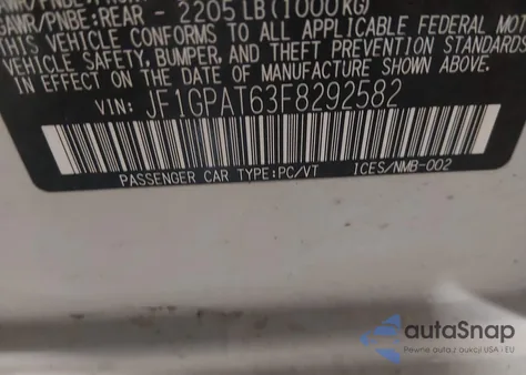 2015 Subaru Impreza 2.0I Sport Premium из США, поврежденный, VIN JF1GPAT63F8292582